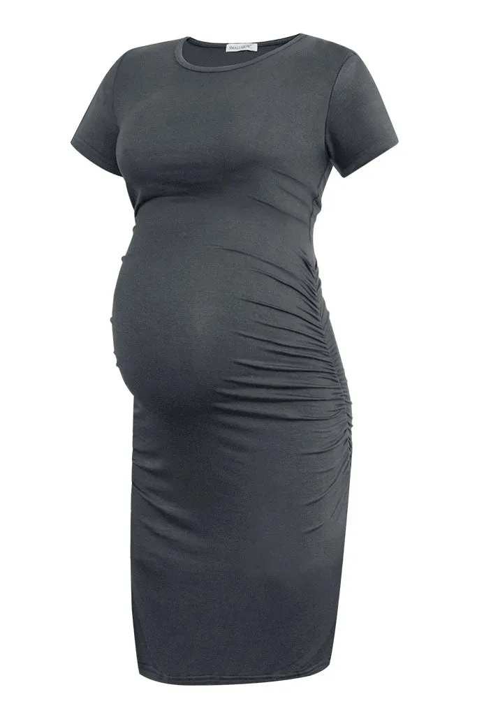 Smallshow Summer Ruched Bodycon Maternity Dress