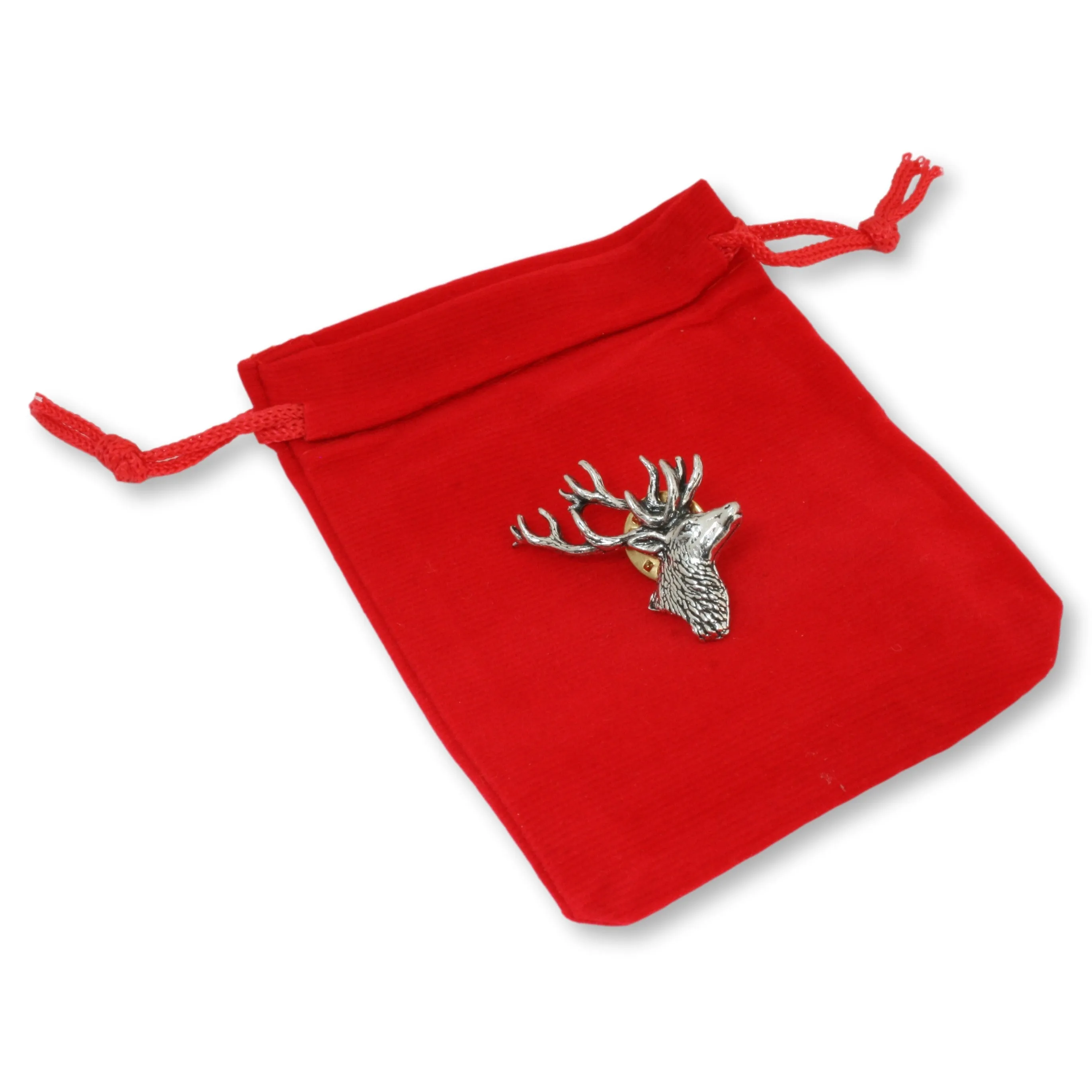 Stag Head English Pewter Lapel Pin