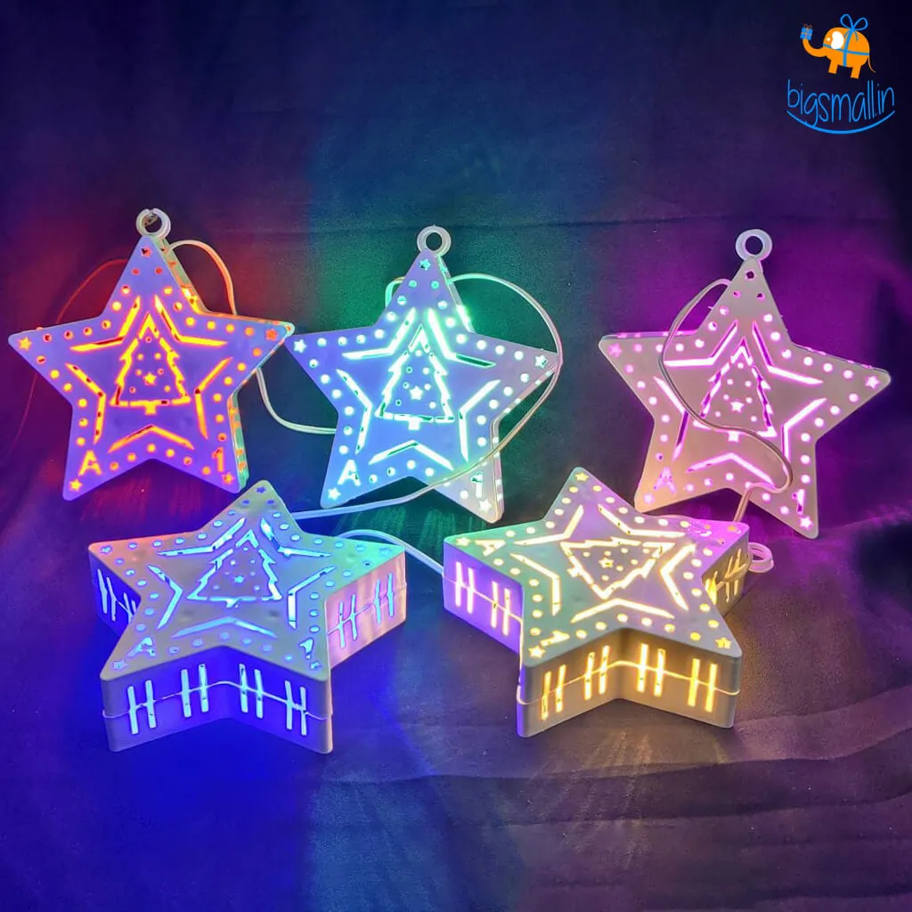 Star Tree Multicolored String Lights