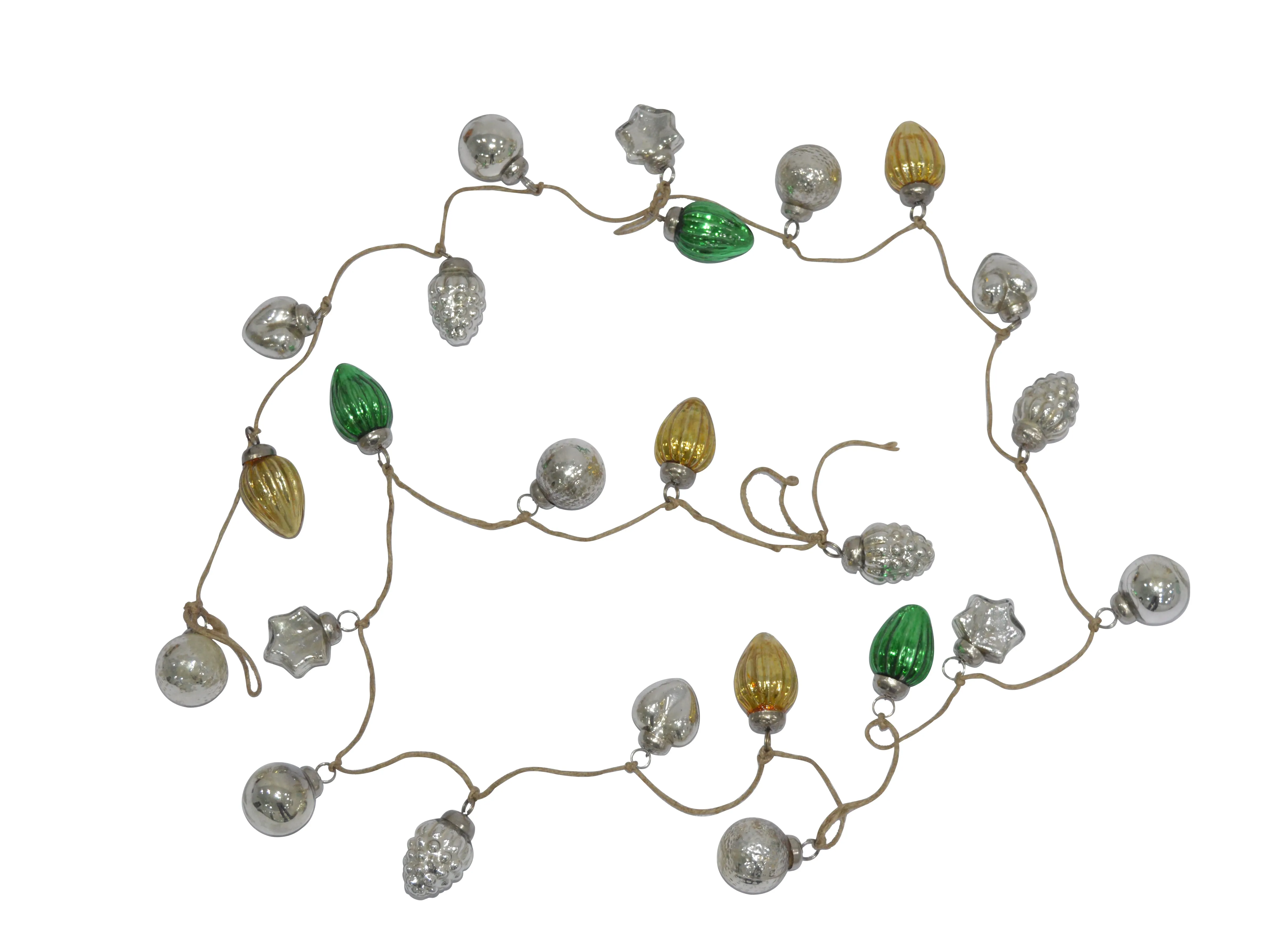 String of Christmas Indian Glass Baubles