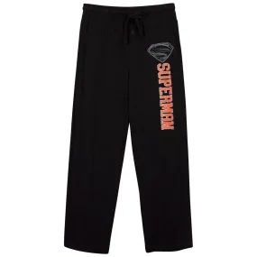 Superman Silver S Logo Black Unisex Sleep Pants