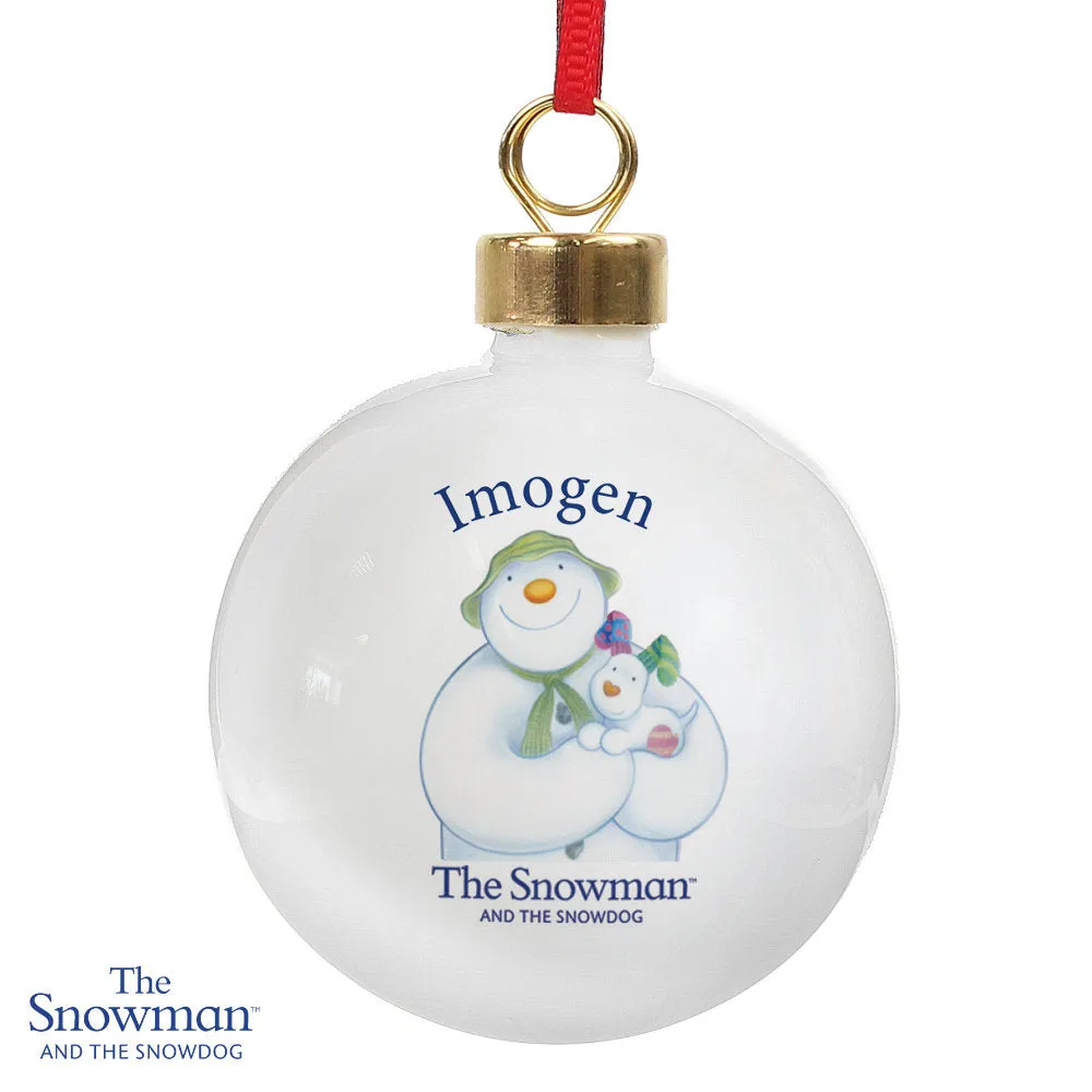 The Snowman & The Snowdog - Personalised Christmas Bauble