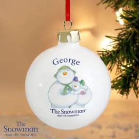 The Snowman & The Snowdog - Personalised Christmas Bauble