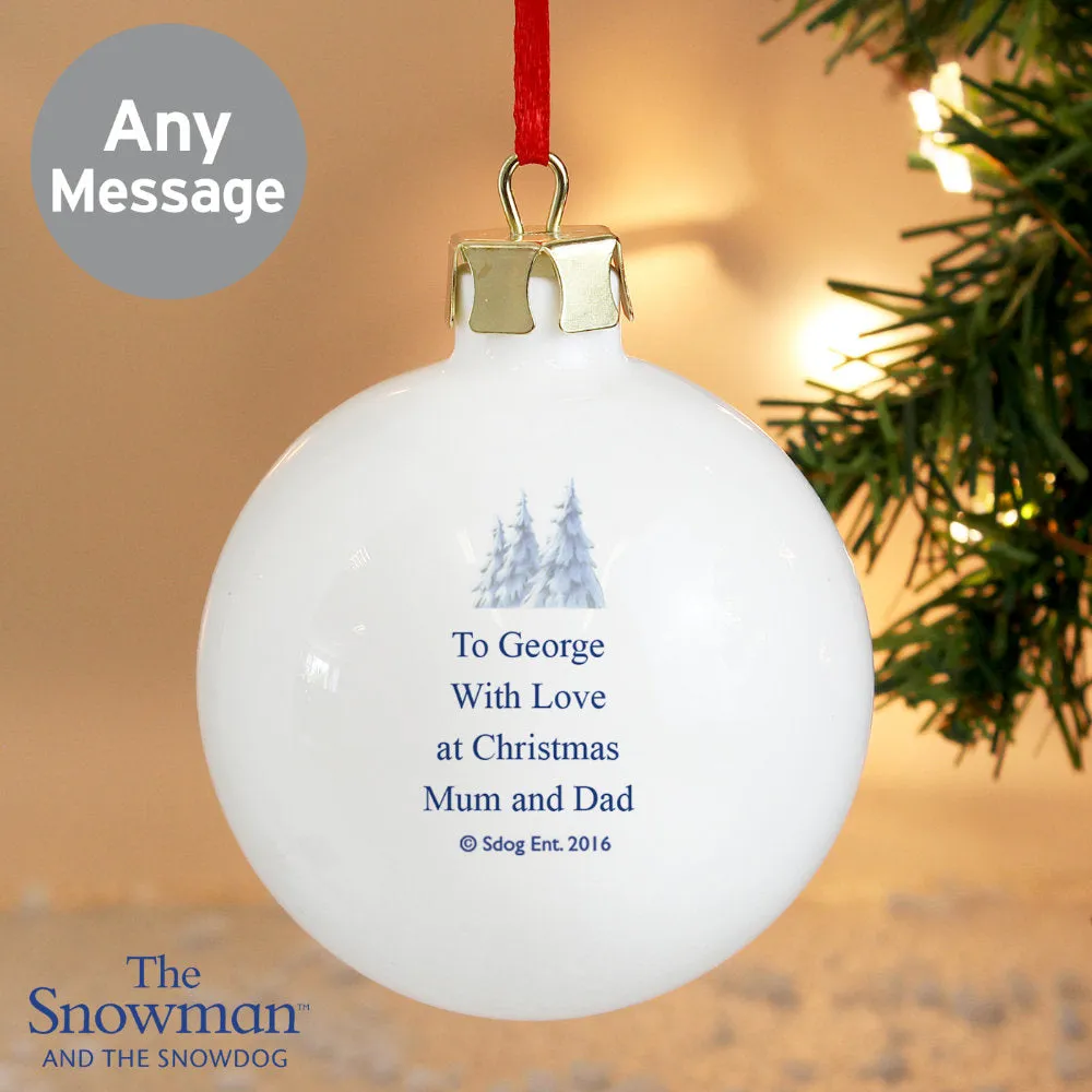 The Snowman & The Snowdog - Personalised Christmas Bauble