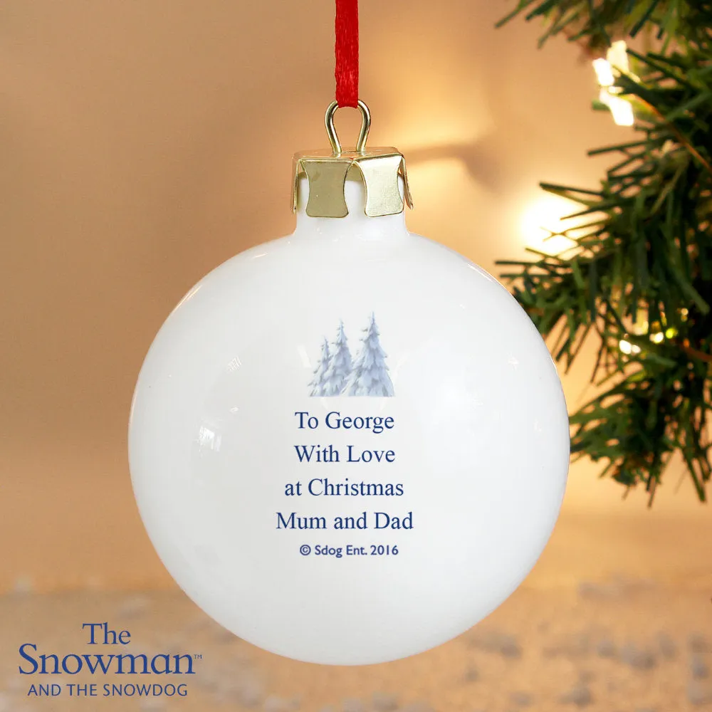 The Snowman & The Snowdog - Personalised Christmas Bauble