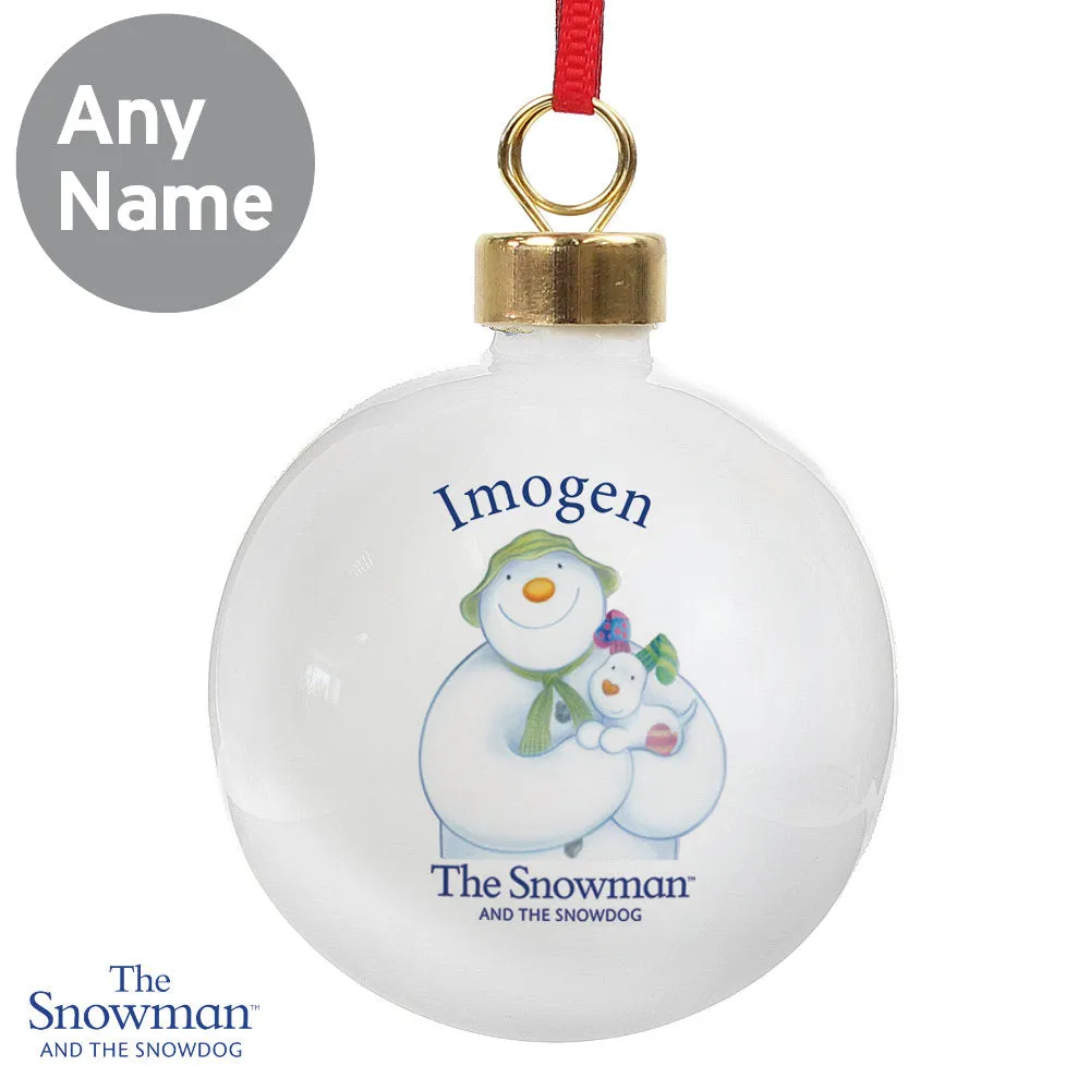 The Snowman & The Snowdog - Personalised Christmas Bauble