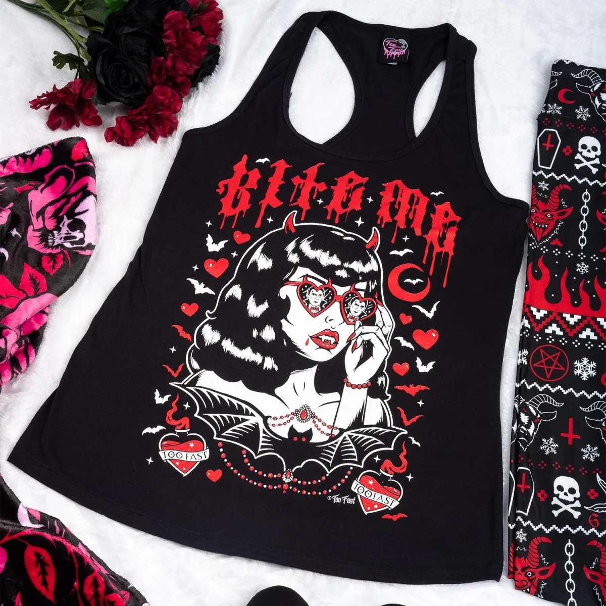 Vampira Bite Me Racerback Tank Top