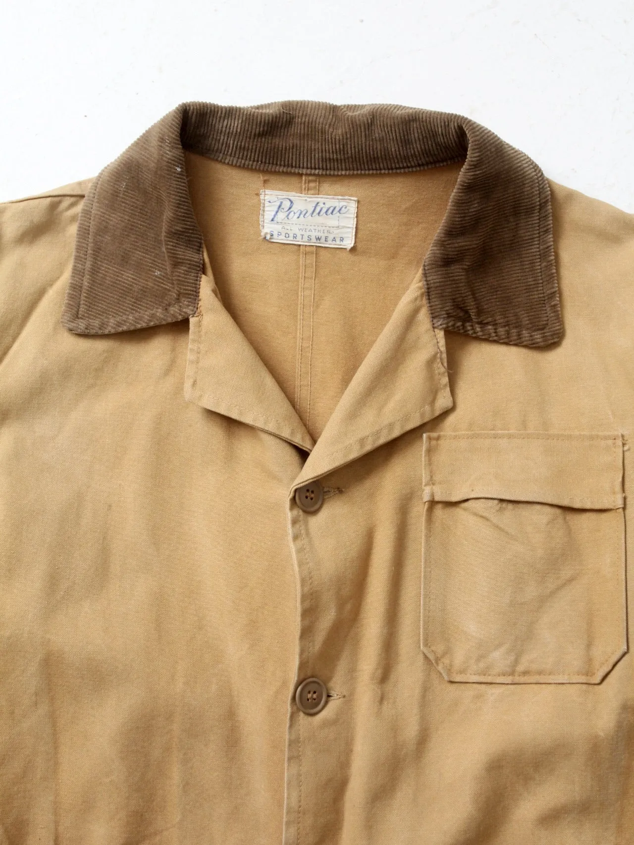 vintage 30s Pontiac Sportswear canvas hunting coat