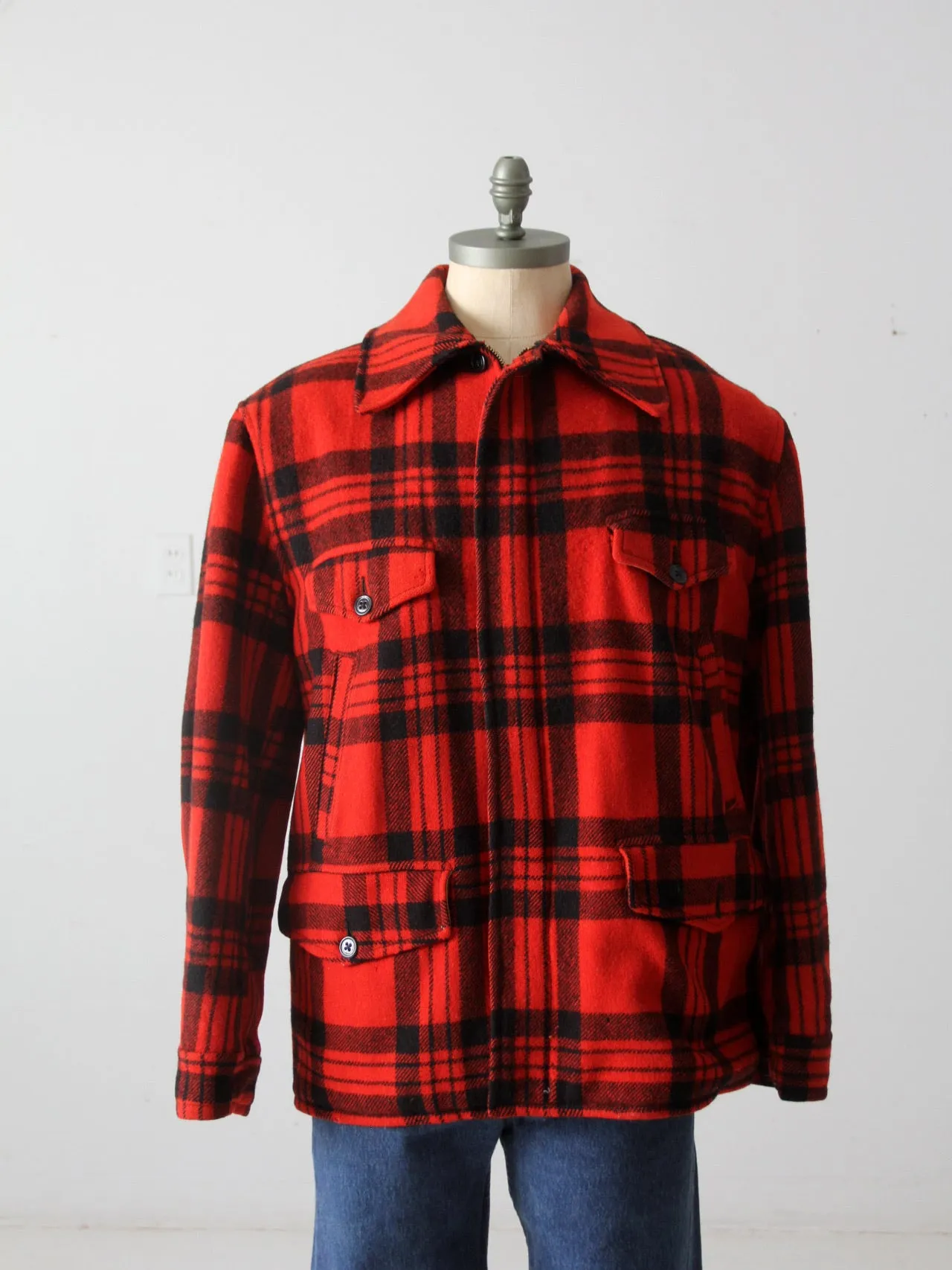 vintage plaid hunting coat