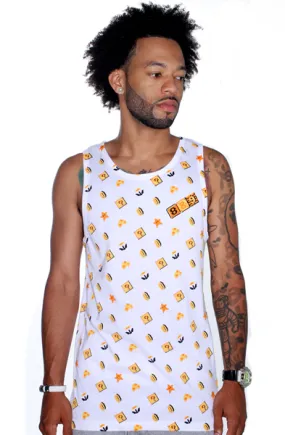 White Mario Bros Power Up Tank Top