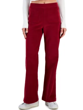 Women's Corduroy Flare Pants,Burgundy