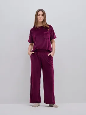 Wunderlove Purple Corduroy High-Rise Lounge Pants