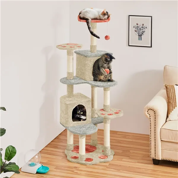 Yaheetech 65in Cute Cat Tree